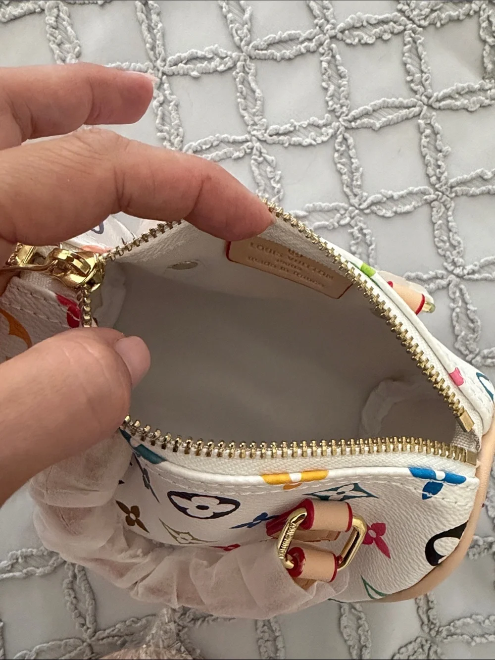 Louis Vuitton White Multicolor Monogram Satchel